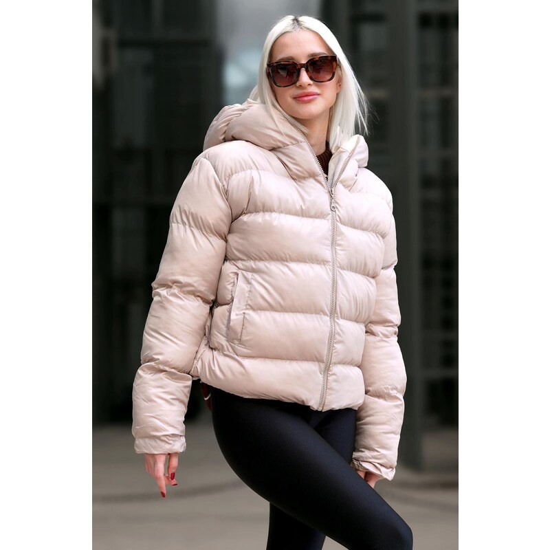 Madmext Women's Mink Hooded Puffer Coat