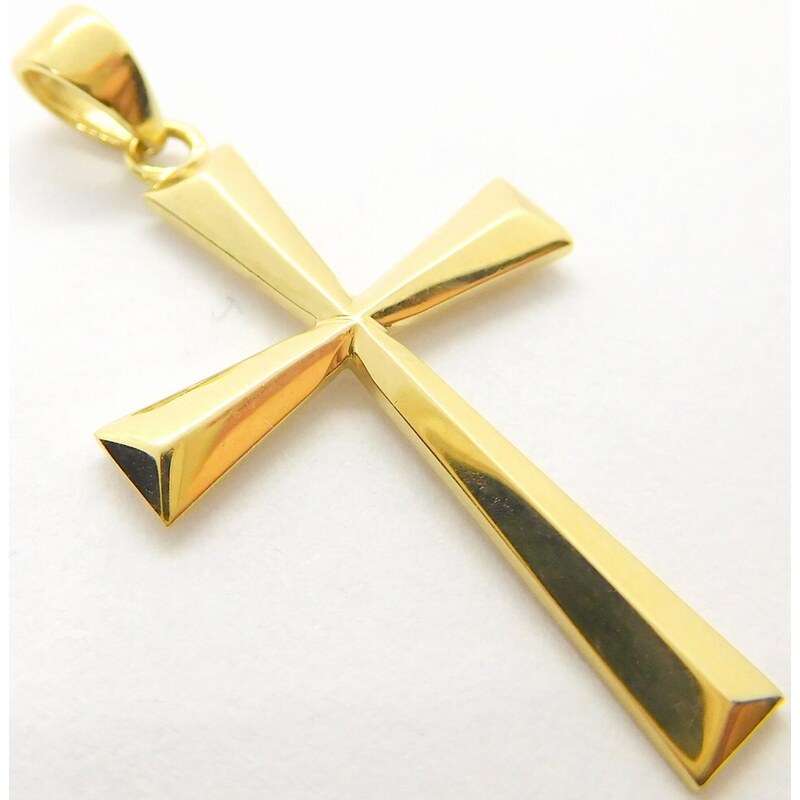 Klenoty Budín Dámský hladký zlatý přívěsek - křížek 585/1,02gr HK3156 88064314