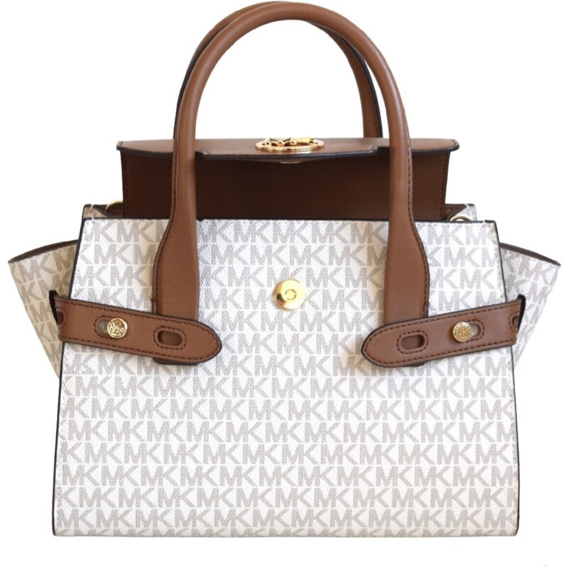 Kabelka Michael Kors Carmen medium logo flap vanilla