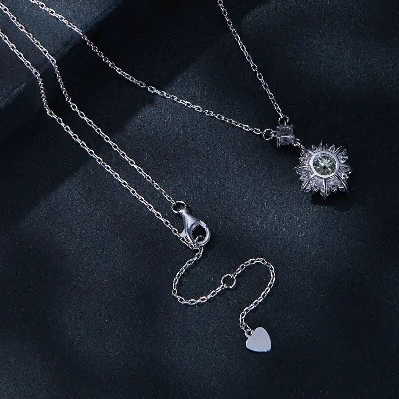 GRACE Silver Jewellery Stříbrný náhrdelník Chiara 1 ct MOISSANITE + CERTIFIKÁT