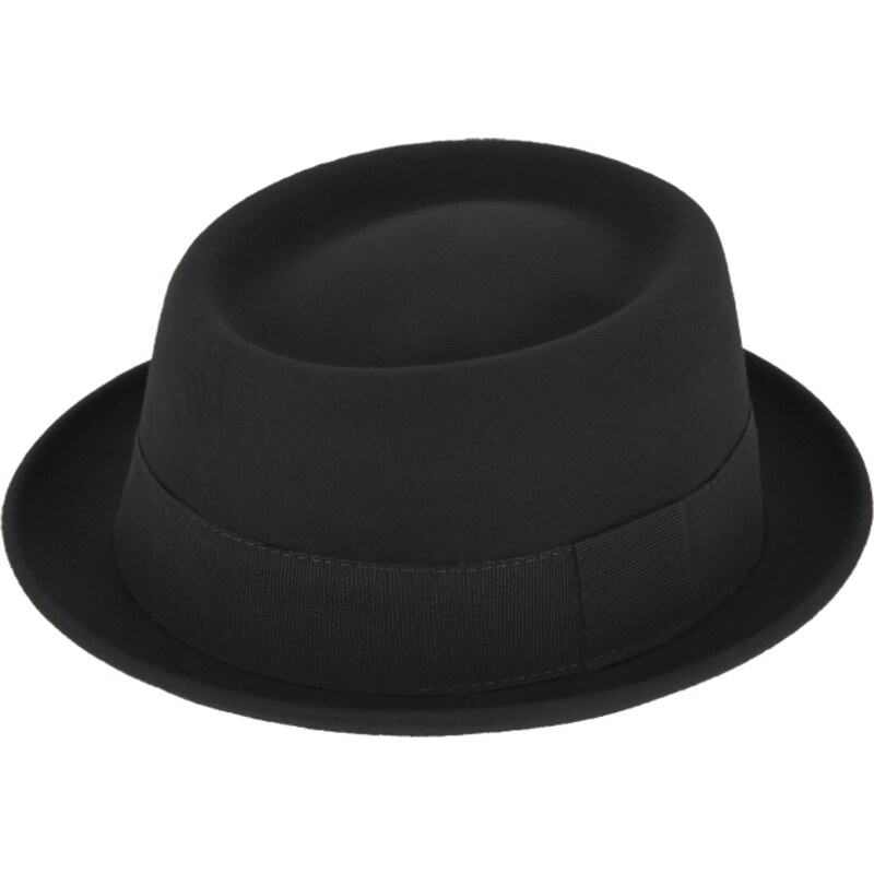 Plstěný klobouk porkpie Crushable - Fiebig - černý klobouk 305017