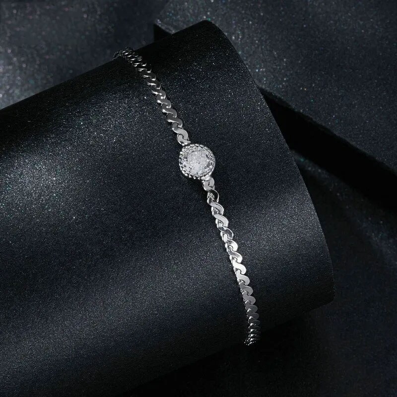 GRACE Silver Jewellery Stříbrný náramek Beatrice 0,5 ct MOISSANITE + CERTIFIKÁT