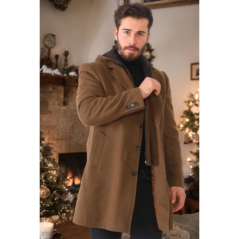 PLT8376 DEWBERRY MEN'S COAT-LIGHT CAMEL