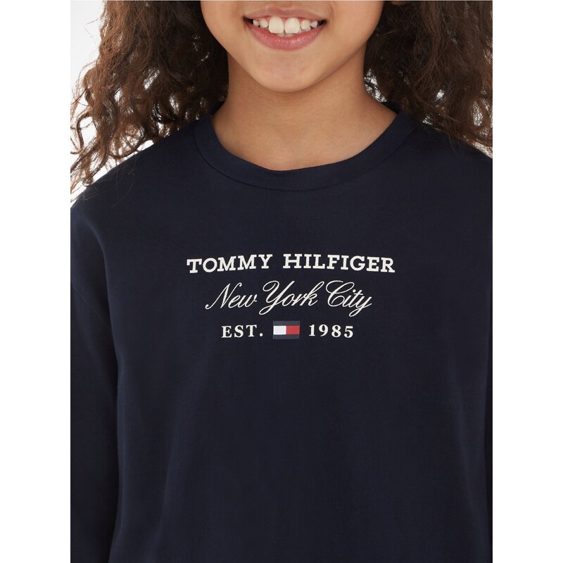 Tmavě modré holčičí tričko Tommy Hilfiger - Holky