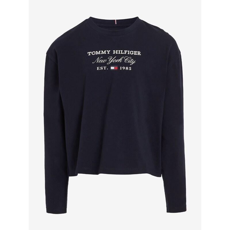 Tmavě modré holčičí tričko Tommy Hilfiger - Holky