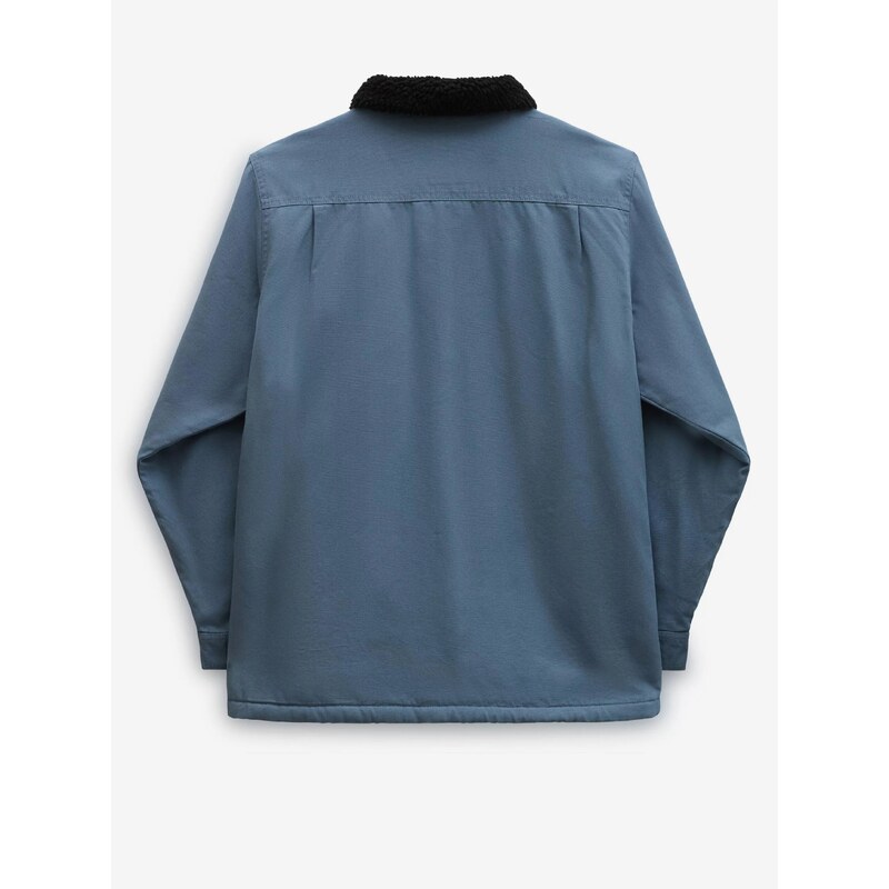 Modrá pánská džínová košilová bunda s umělým kožíškem VANS Sherpa - Pánské