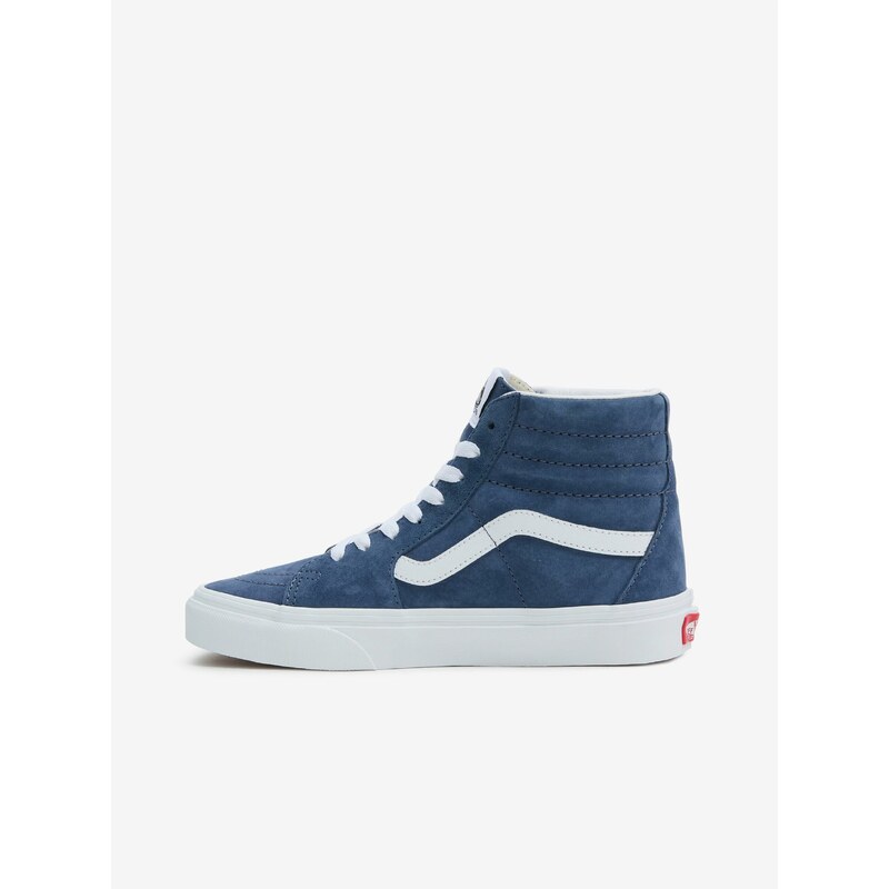 Modré dámské semišové kotníkové tenisky VANS SK8-Hi - Dámské