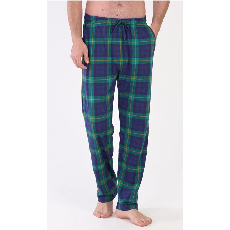 Gazzaz Pánské pyžamové kalhoty Richard, barva zelená, 100% bavlna