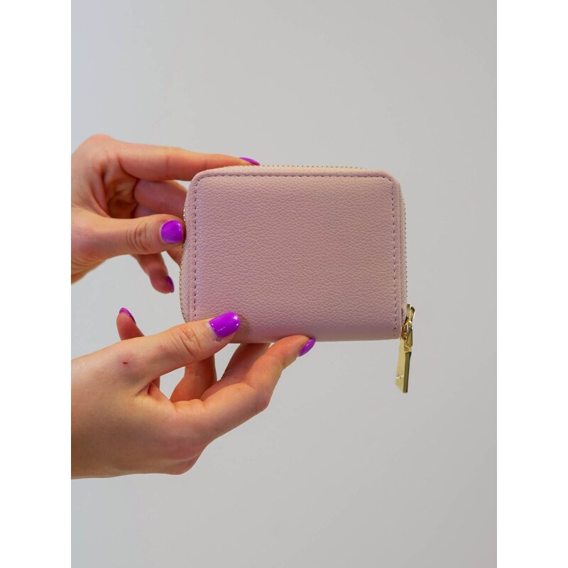 BudesIN Malá růžová koženková peněženka Dolores
