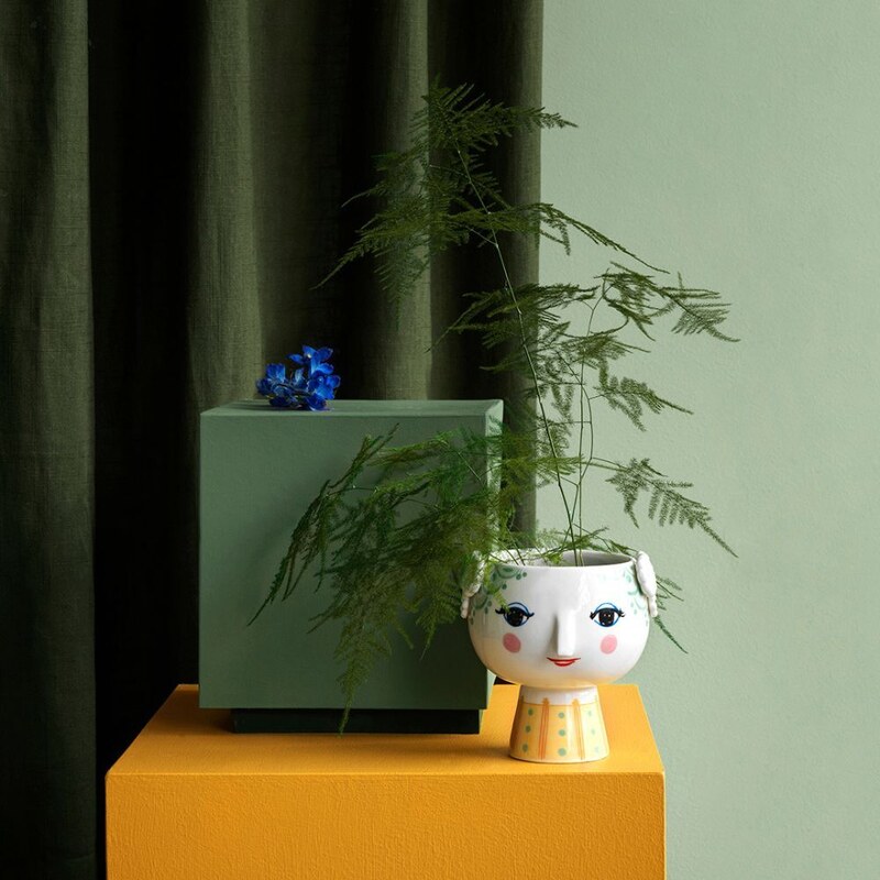 Květináč EVA 15 cm, světle zelená, keramika, Bjørn Wiinblad