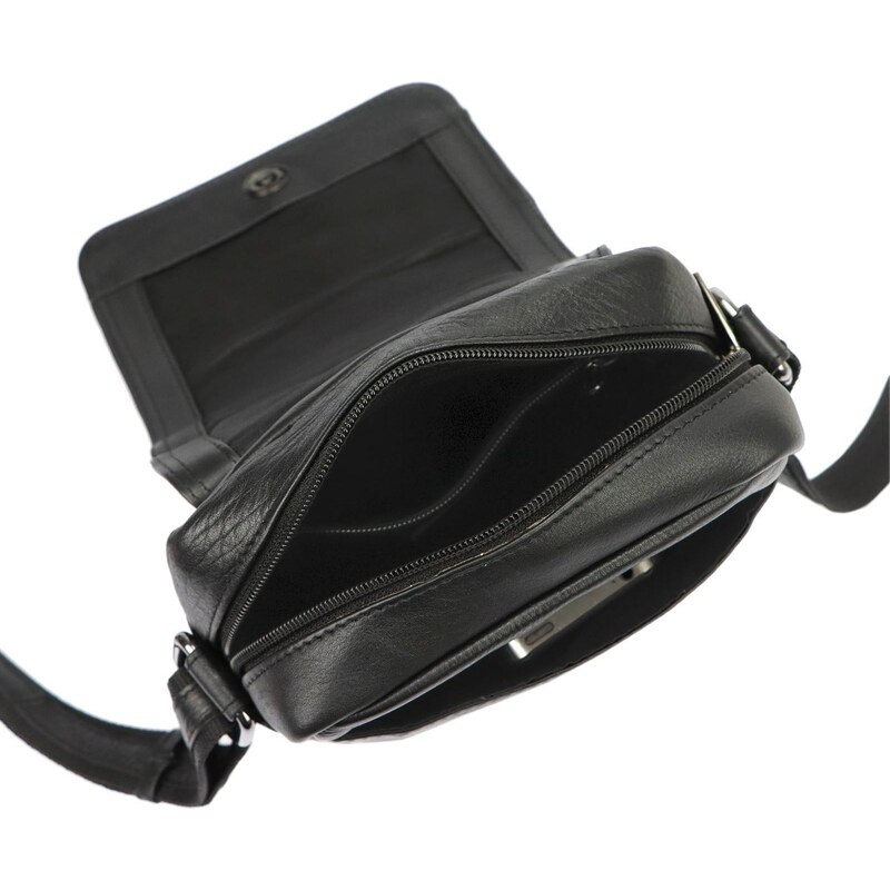 Pánská kožená taška přes rameno Nordee MSD-02 GM04 NA černá