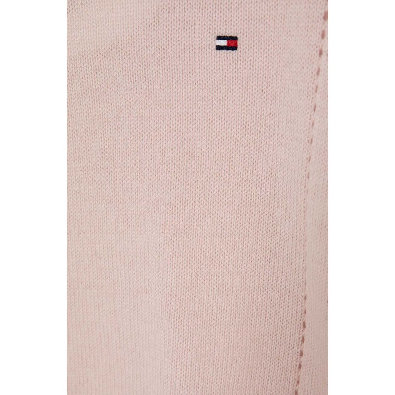 Dětský vlněný svetr Tommy Hilfiger růžová barva