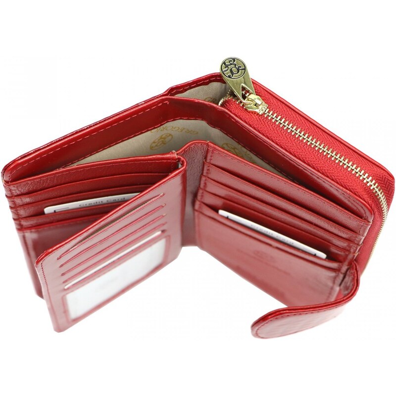 Dámská kožená peněženka červená - Gregorio Erwína červená