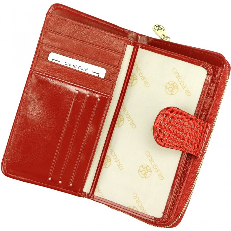 Dámská kožená peněženka červená - Gregorio Erwína červená
