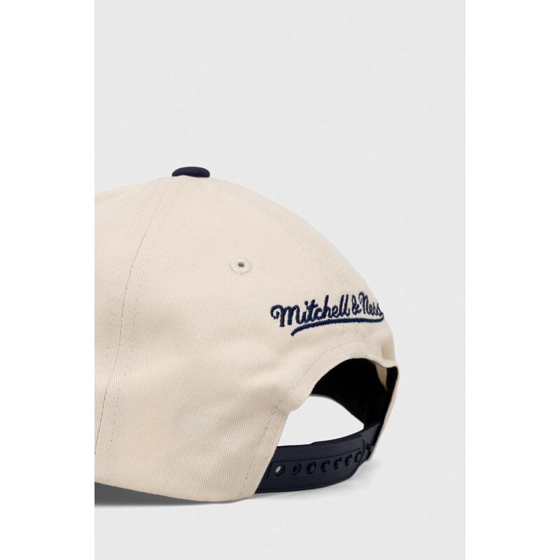 Bavlněná baseballová čepice Mitchell&Ness bílá barva, s aplikací