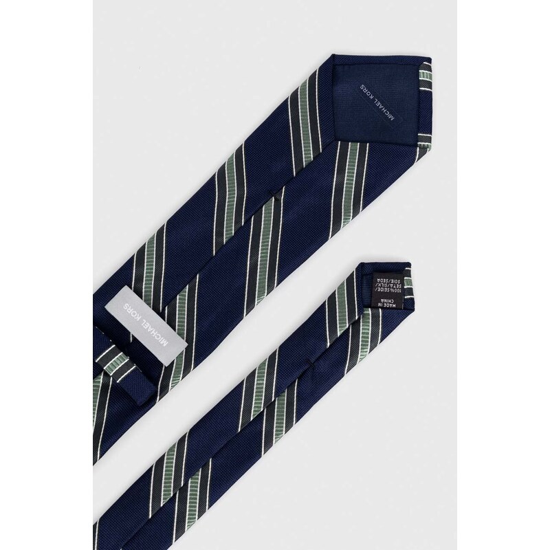 Hedvábná kravata Michael Kors zelená barva