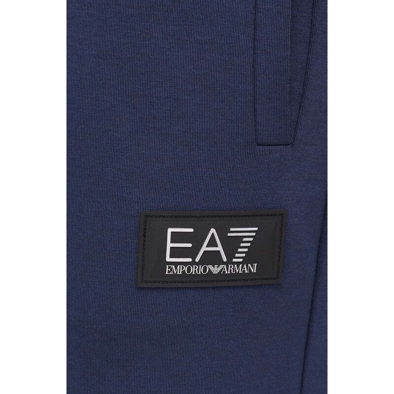 Tepláky EA7 Emporio Armani tmavomodrá barva, hladké