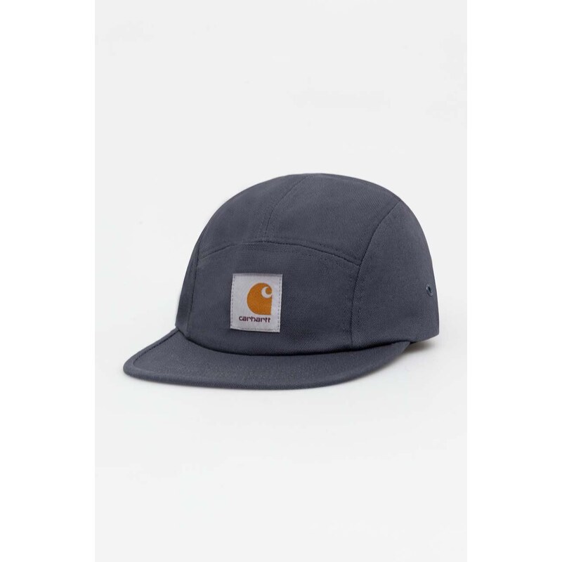 Bavlněná baseballová čepice Carhartt WIP Backley Cap šedá barva, s aplikací, I016607.1CQXX