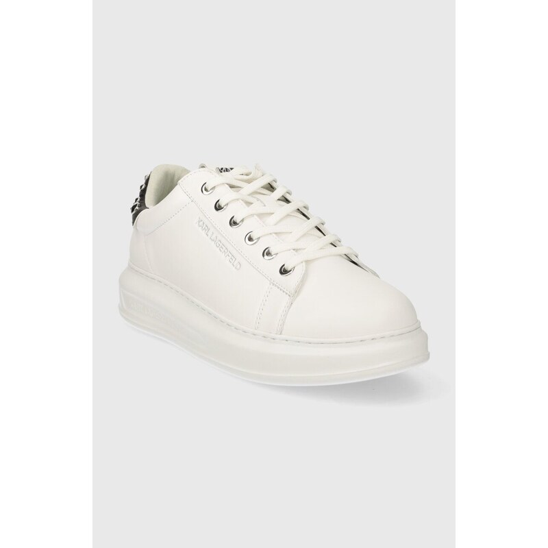 Kožené sneakers boty Karl Lagerfeld KAPRI MENS bílá barva, KL52576