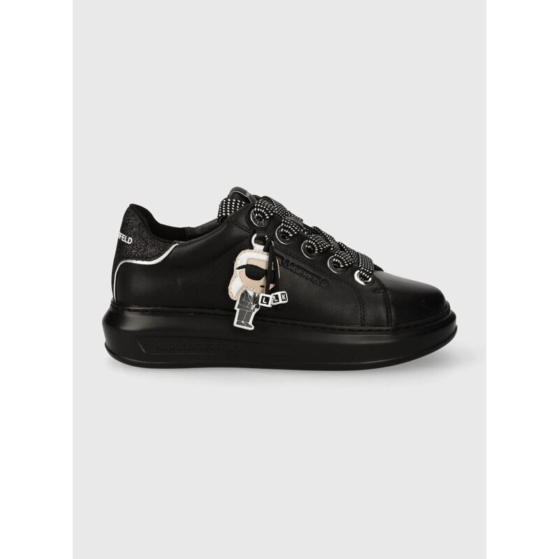 Kožené sneakers boty Karl Lagerfeld KAPRI černá barva, KL62576N