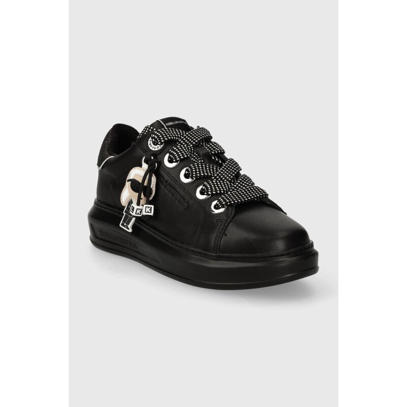 Kožené sneakers boty Karl Lagerfeld KAPRI černá barva, KL62576N