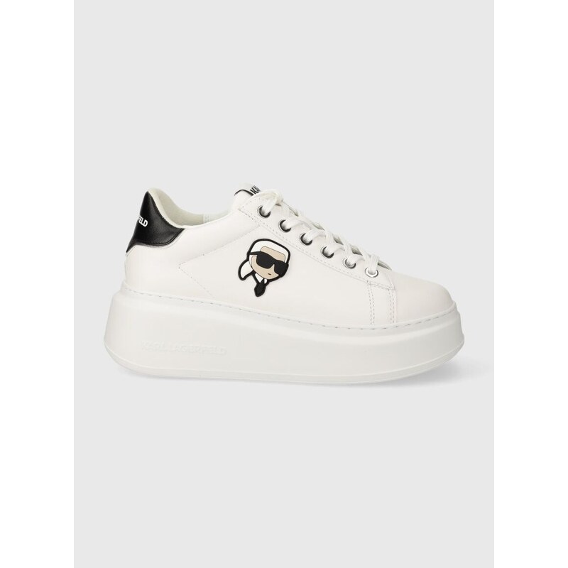 Kožené sneakers boty Karl Lagerfeld ANAKAPRI bílá barva, KL63530N