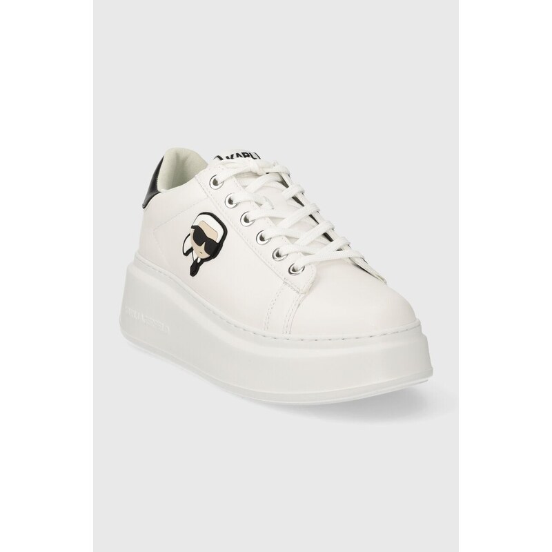 Kožené sneakers boty Karl Lagerfeld ANAKAPRI bílá barva, KL63530N