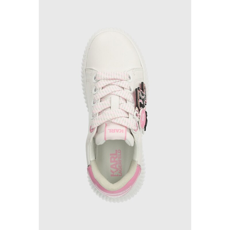 Kožené sneakers boty Karl Lagerfeld KREEPER LO bílá barva, KL42376V