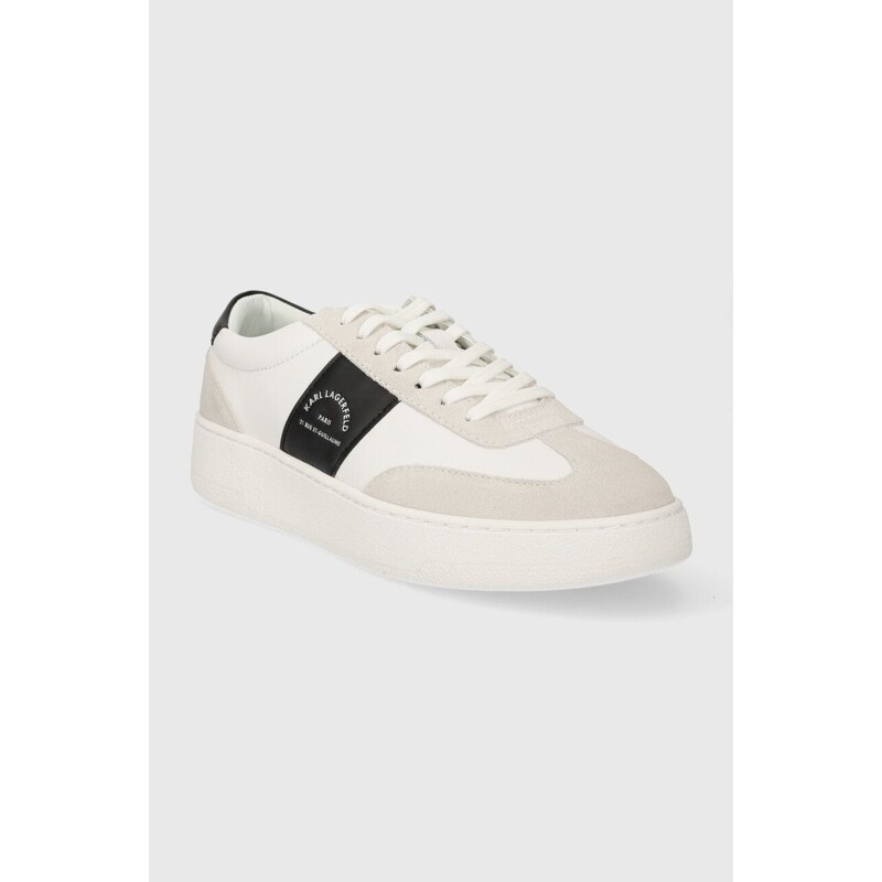 Kožené sneakers boty Karl Lagerfeld KOURT III bílá barva, KL51524