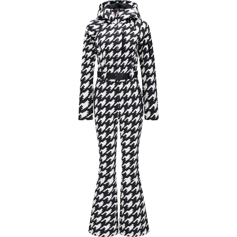 PERFECT MOMENT STAR SUIT ONE PIECE HOUNDSTOOTH - BLACK/SNOW WHITE