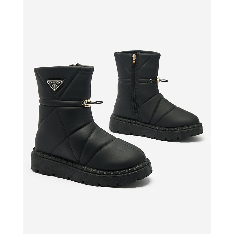 MSMG Royalfashion Černé dámské boty a'la snow boots Oterika - Černá