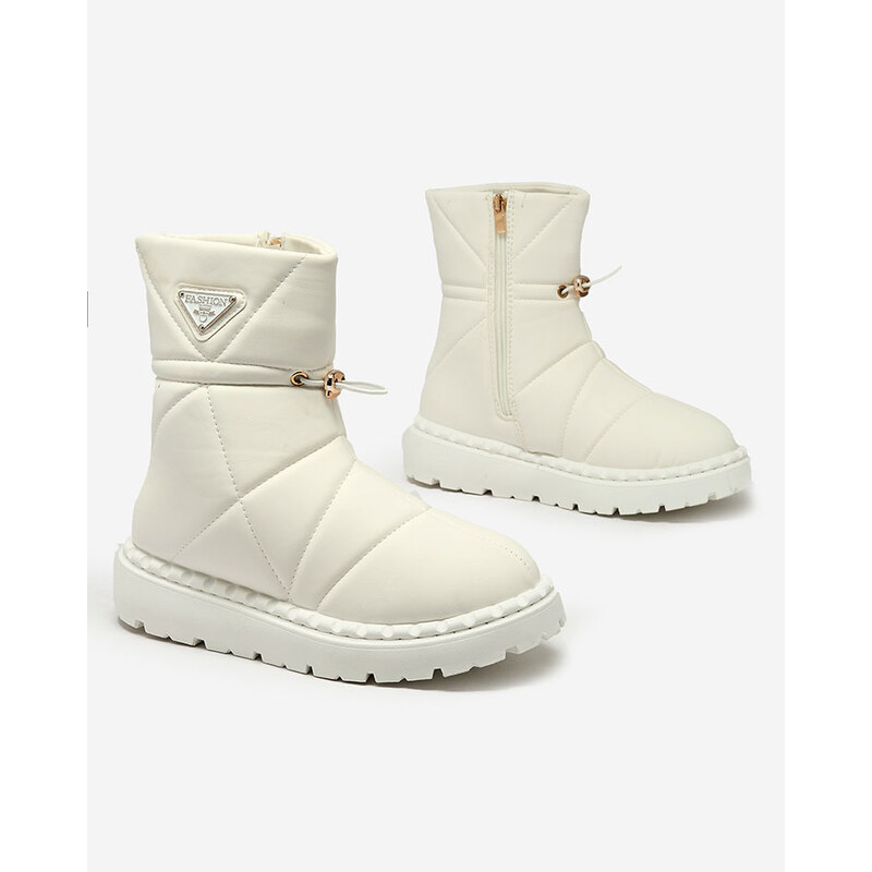 MSMG Royalfashion Bílé dámské boty a'la snow boots Oterika - Bílá