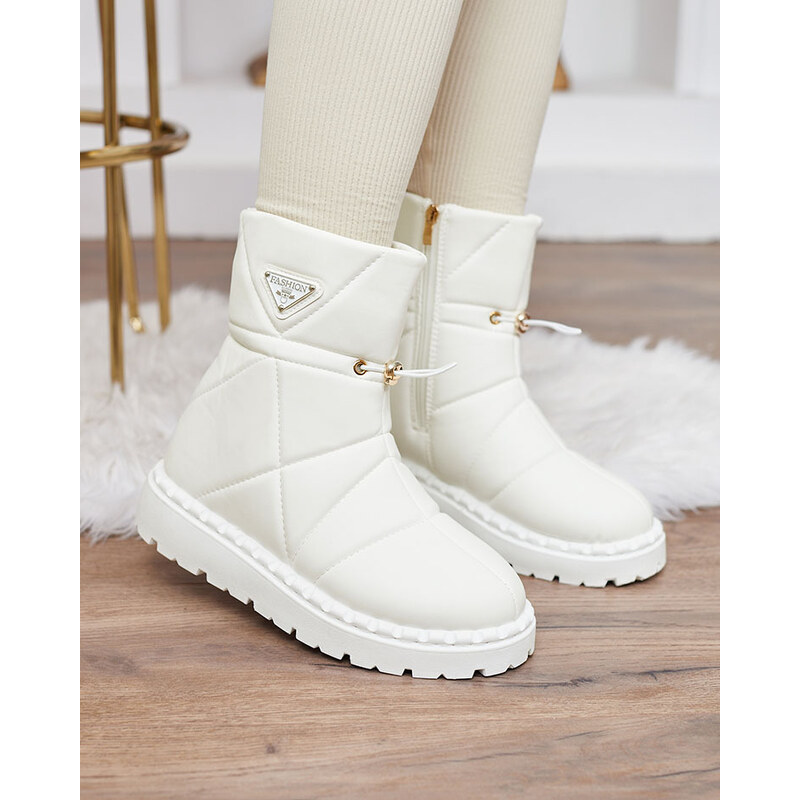 MSMG Royalfashion Bílé dámské boty a'la snow boots Oterika - Bílá