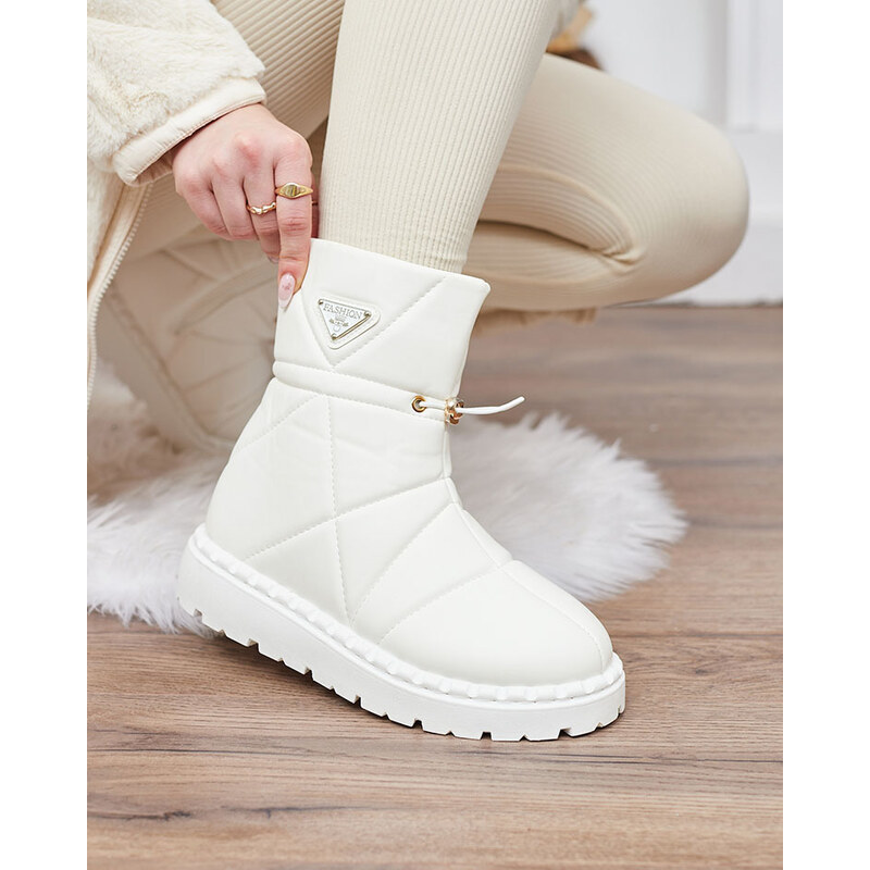 MSMG Royalfashion Bílé dámské boty a'la snow boots Oterika - Bílá