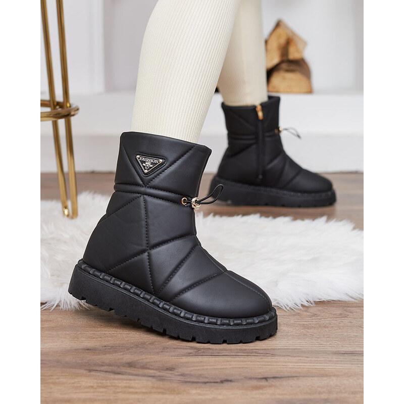 MSMG Royalfashion Černé dámské boty a'la snow boots Oterika - Černá