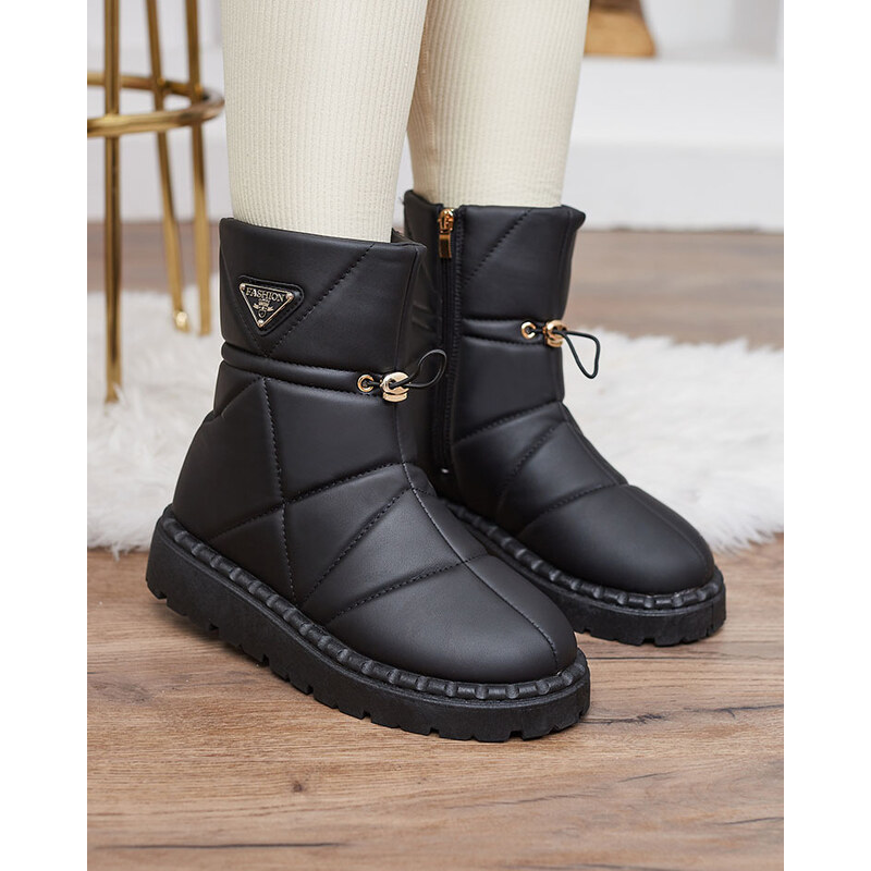 MSMG Royalfashion Černé dámské boty a'la snow boots Oterika - Černá