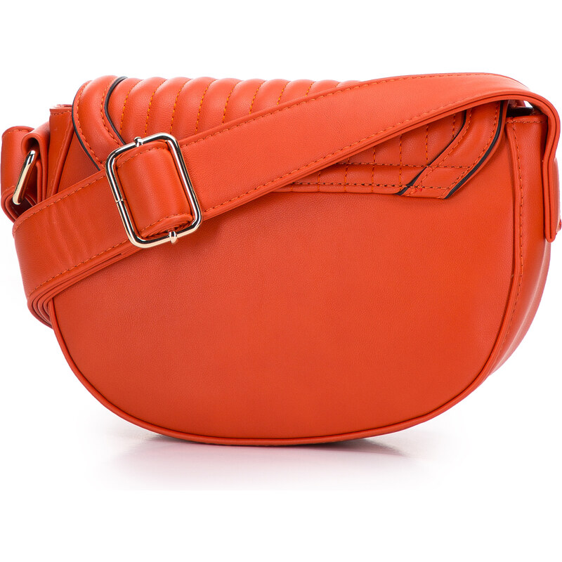Dámská kabelka s vertikálním prošíváním Wittchen, oranžová, ekologická kůže