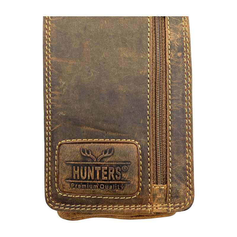 Hunters premium Malá kožená taška Hunters hnědá 004