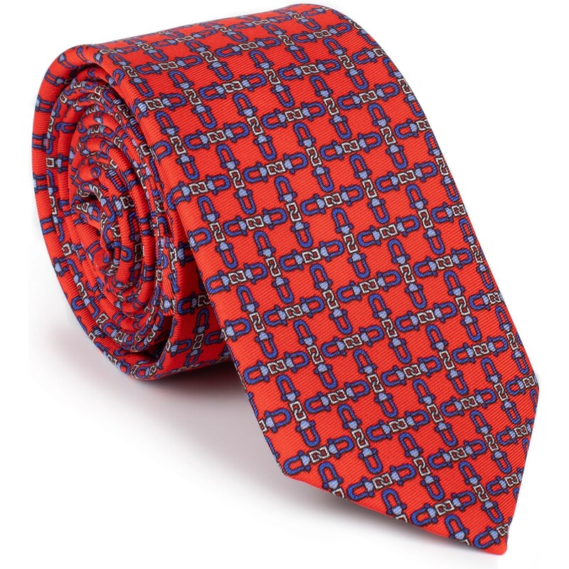 Vzorovaná hedvábná kravata Wittchen, červeno-modrá, hedvábí
