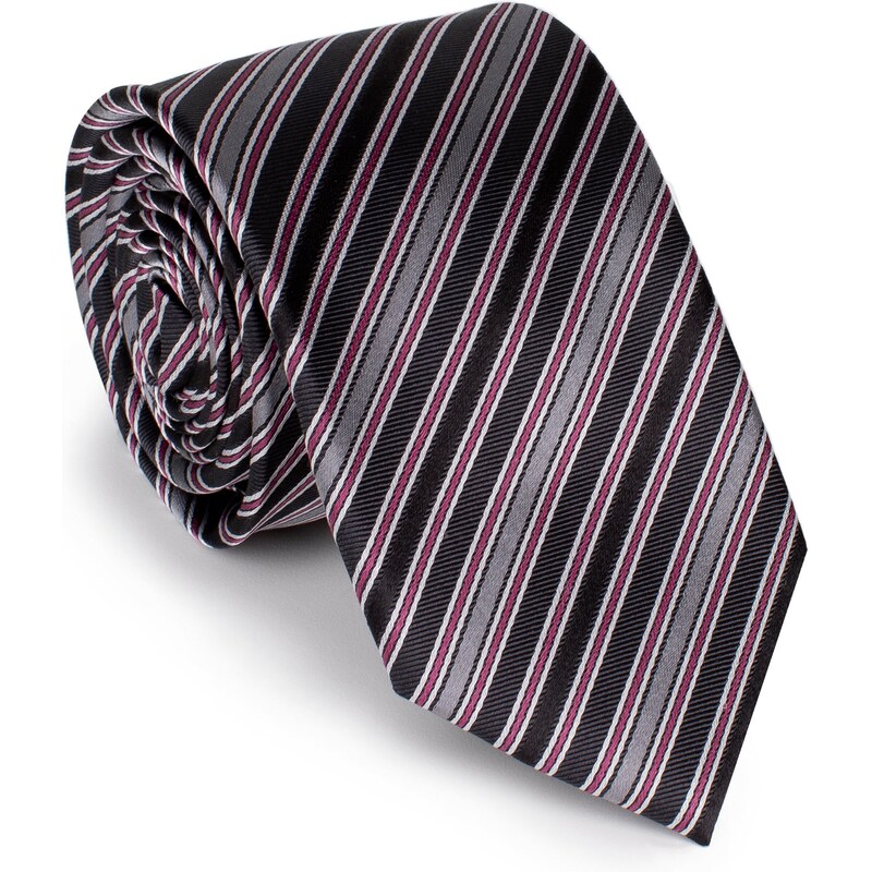 Vzorovaná hedvábná kravata Wittchen, šedo-fialová, hedvábí