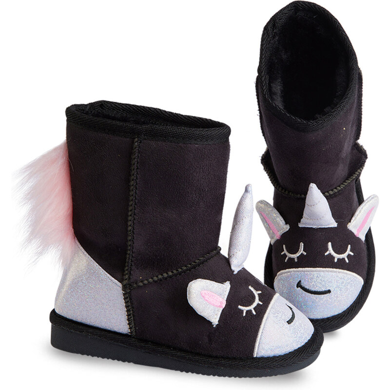 Denokids Black Unicorn Girls' Boots