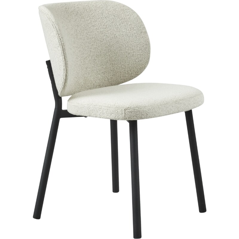 Bílá bouclé jídelní židle Unique Furniture Swan