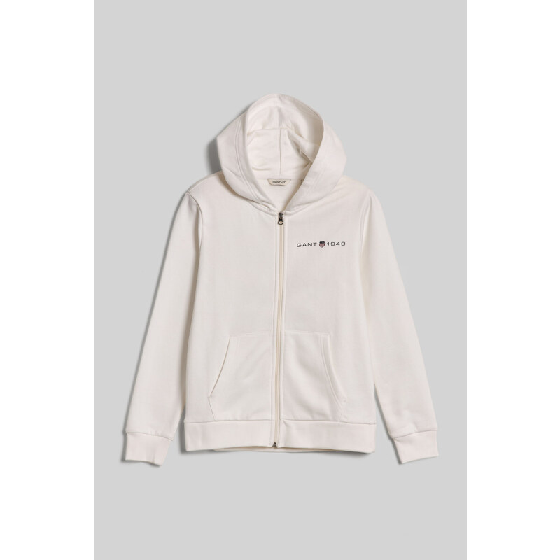 MIKINA GANT REG PRINTED GRAPHIC ZIP HOOD EGGSHELL