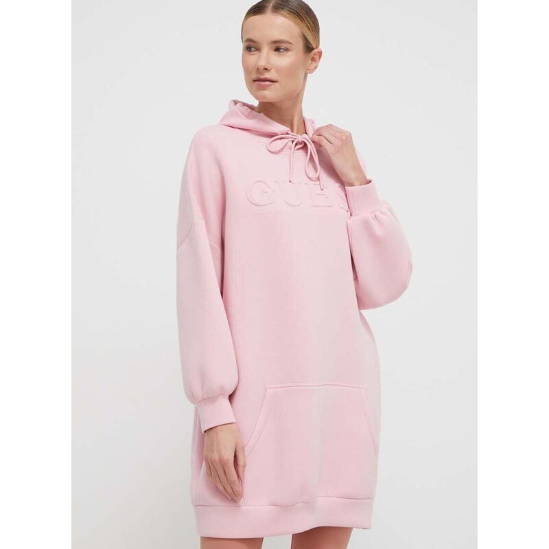 Šaty Guess CINDRA růžová barva, mini, oversize, V3BQ14 K7UW2