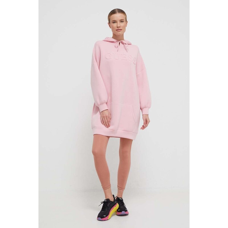 Šaty Guess CINDRA růžová barva, mini, oversize, V3BQ14 K7UW2