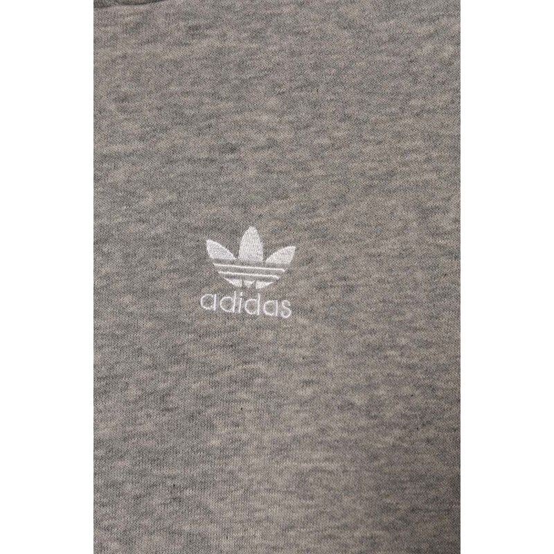 Dětská mikina adidas Originals šedá barva, s kapucí, melanžová