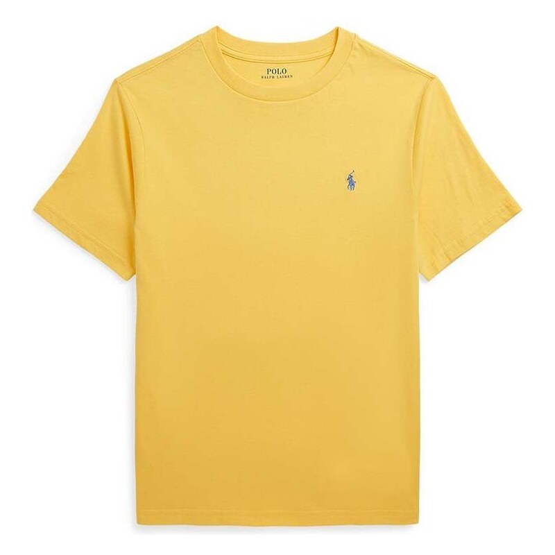 Dětské bavlněné tričko Polo Ralph Lauren žlutá barva