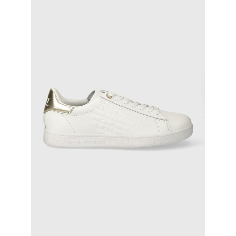 Kožené sneakers boty EA7 Emporio Armani bílá barva