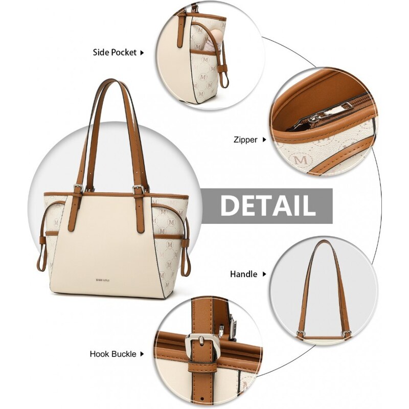 Miss Lulu Kabelka shopper Monogram Beige