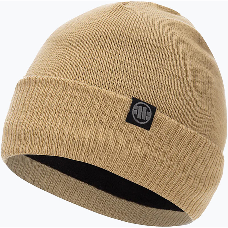 Zimní čepice Pitbull West Coast Beanie Small Logo 2 sand